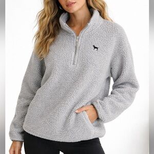 PINK Victorias Secret Sherpa Pullover Sweatshirt.